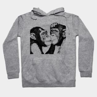 Chimpanzee Couple Love Hoodie